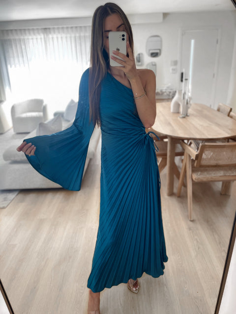 GISELLE Pleat Dress - Saphire