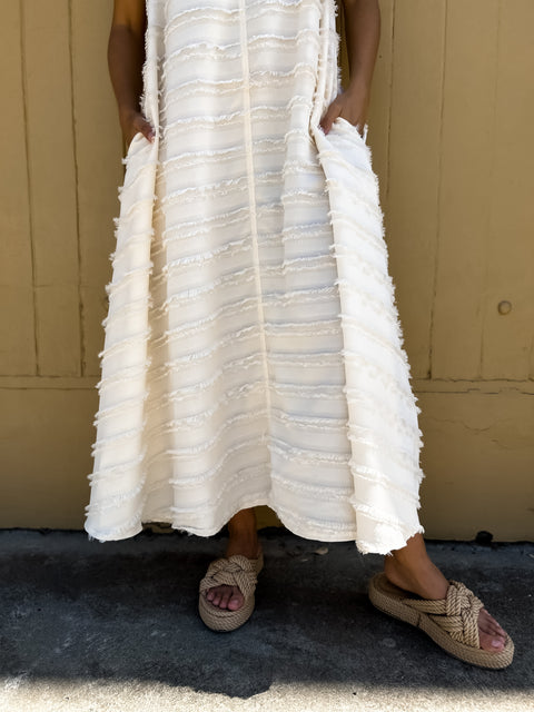 SARAH Pocketed Maxi Dress - Cream