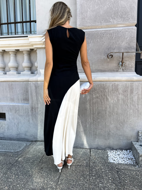 KRISTY Maxi Dres - Black/Cream