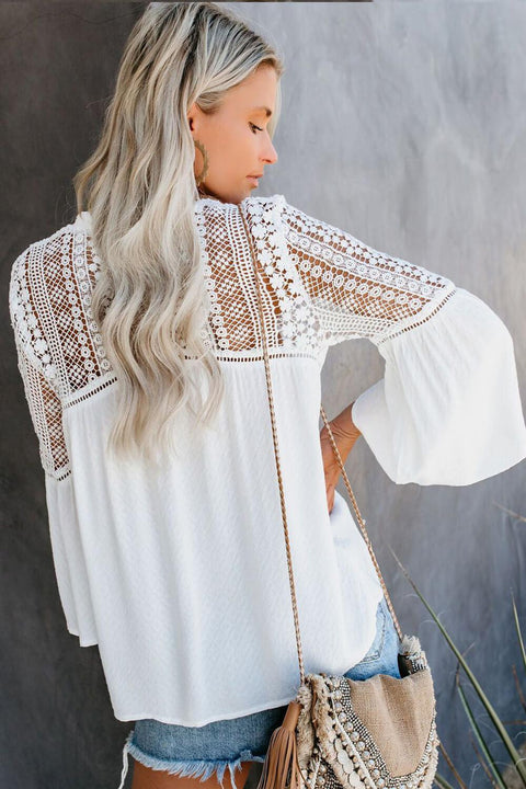 ARIEL Crochet Blouse - White
