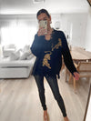 LIONESS Sequin Distressed Sweater