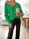 ANTHEA Button Wave Knit - Green
