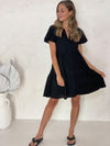ASHTON Pocketed Tunic Dress - Black