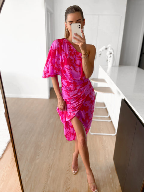 PARIS Midi Dress -  Pink Floral