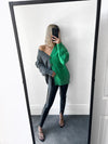 QUINN Two Tone Cardy - Green/Charcoal