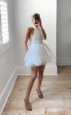 ALORA Tulle Halter Dress - Off White