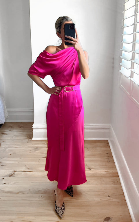 PIPER Midi Dress - Fuchsia