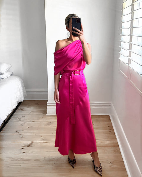 PIPER Midi Dress - Fuchsia