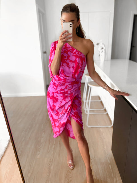 PARIS Midi Dress -  Pink Floral