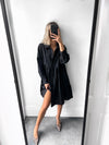 SUNNY Pocketed Tunic Dress - Black