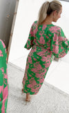 MATAYA Kimono Midi - Green Floral