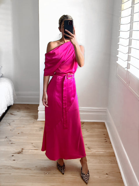 PIPER Midi Dress - Fuchsia